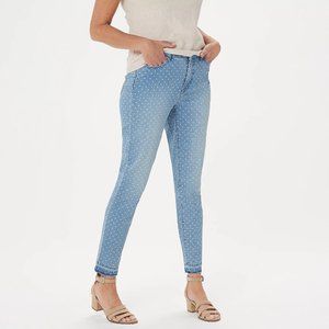 18W Isaac Mizrahi TRUE DENIM Polka Dot Ankle Jeans